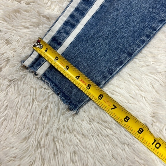 7 For All Mankind Racing Stripe Mid-Rise Ankle Skinny Jeans Size 29 - Picture 6 of 14